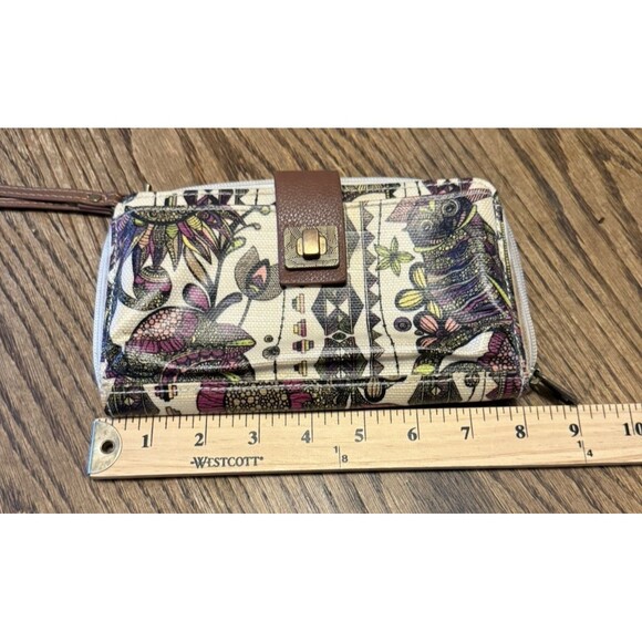 Sakroots Wristlet Wallet  Multicolor Owl Floral Design - Picture 9 of 10